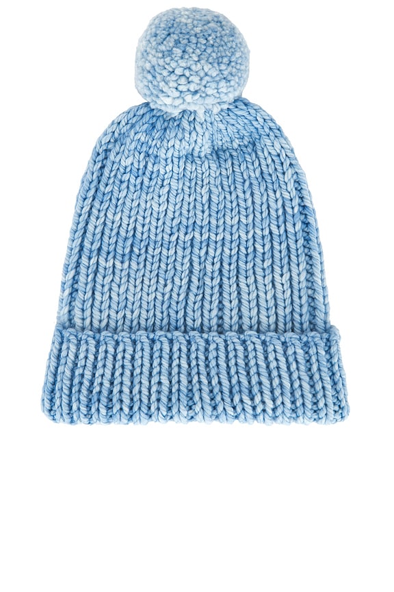 view 2 of 2 ОБЪЕМНАЯ ВЯЗАНАЯ ШАПКА APRIL in Light Blue