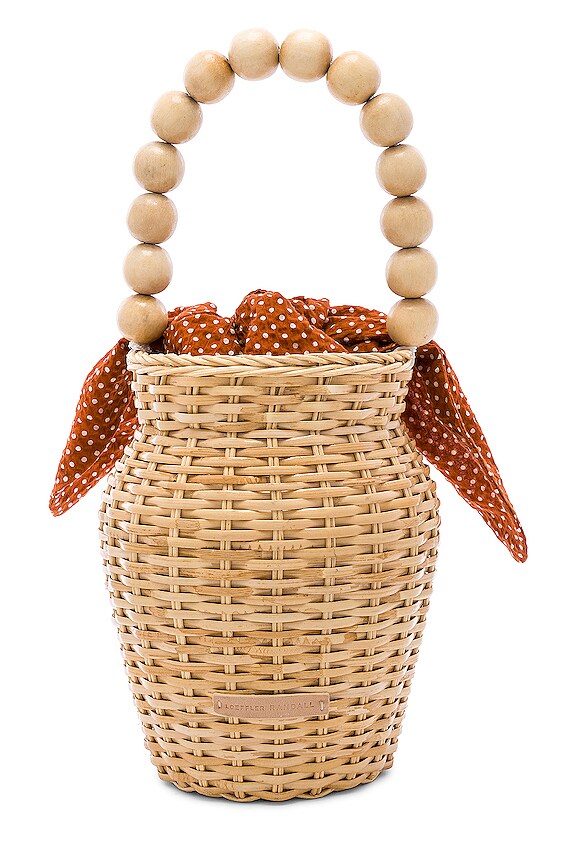 view 1 of 4 Wicker Tote in Blonde & Penny