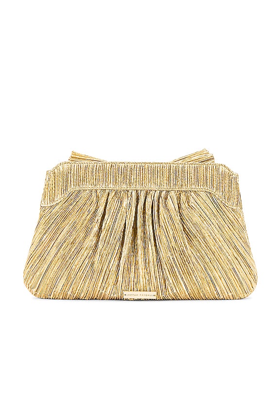 view 2 of 5 Rayne Pleated Bow Clutch in Gold