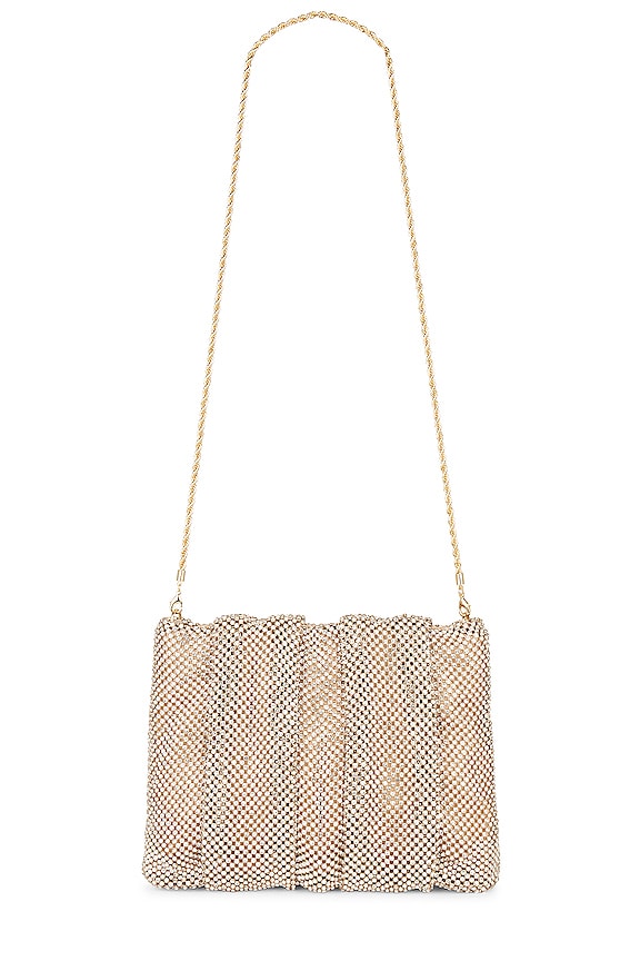 view 2 of 4 Crystal Gathered Flat Clutch in Gold