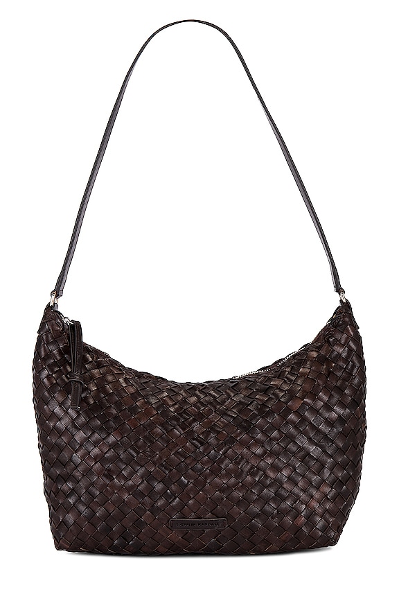 Loeffler Randall Etta Woven Hobo Bag in Chocolate | REVOLVE