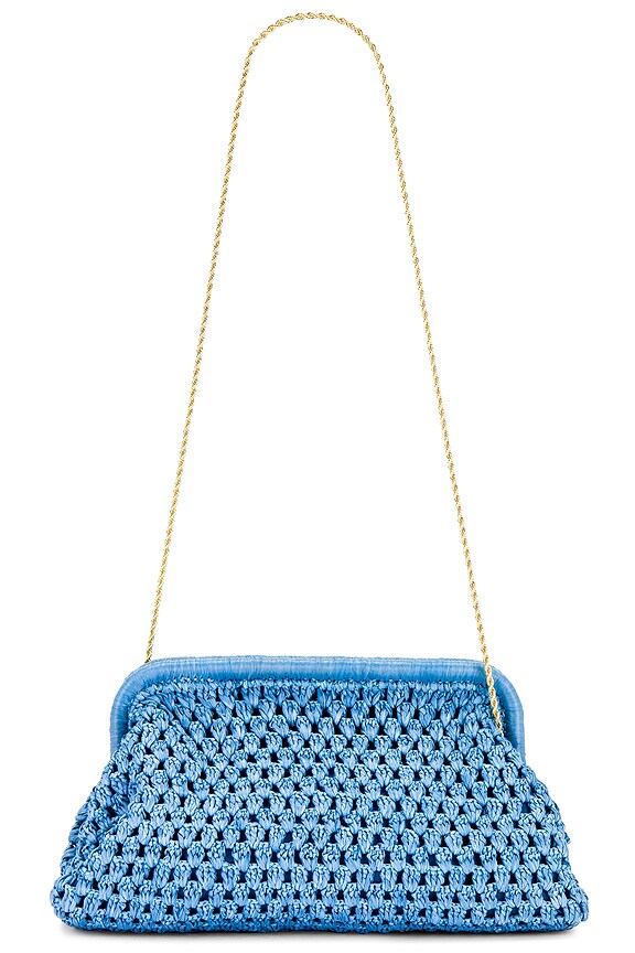 view 2 of 4 Trudie Frame Crochet Clutch in Light Blue