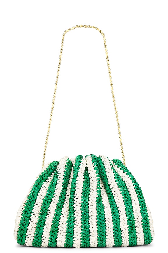 view 2 of 4 Bailey Pleated Clutch in White & Green