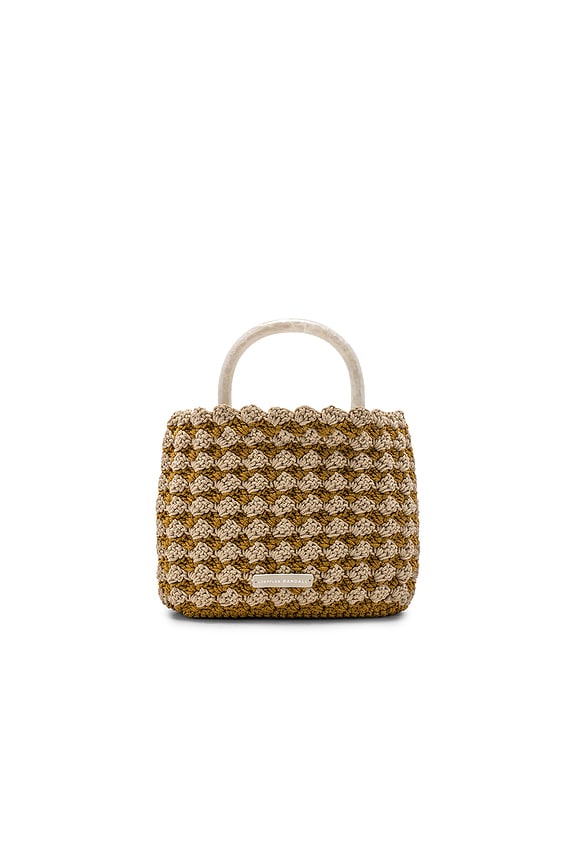 view 2 of 4 Audrey Crochet Tote in Marigold & Cream