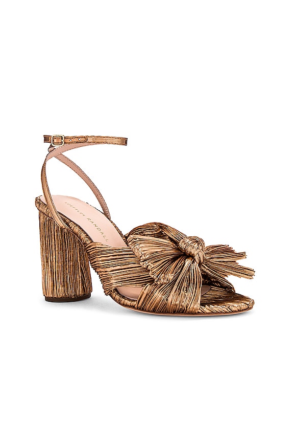 view 2 of 5 Camellia Knot Heeled Sandal in Dark Rose Gold