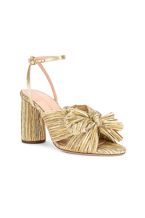 view 2 of 5 Camellia Bow Heel With Ankle Strap in Gold