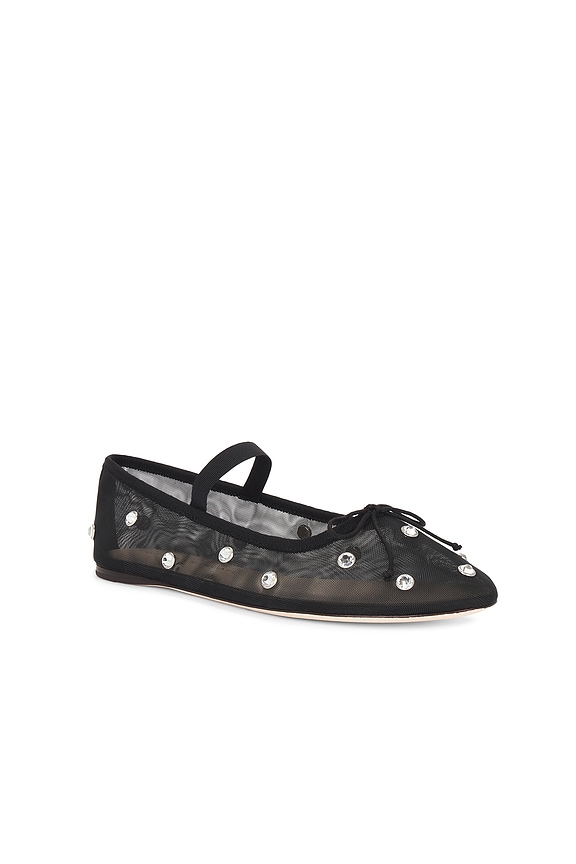 view 2 of 5 Leonie Soft Ballet Flat in Black & Crystal