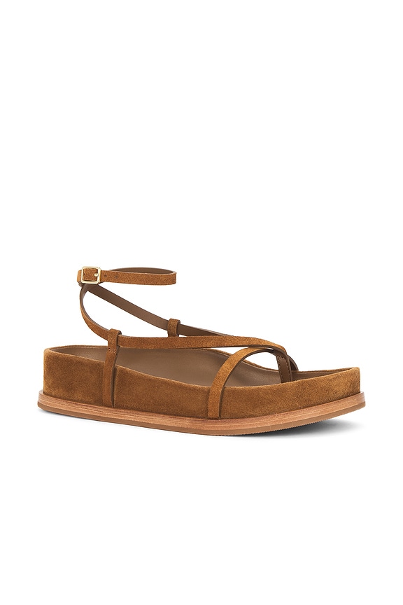 view 2 of 5 Ankle Wrap Footbed Sandal in Cacao