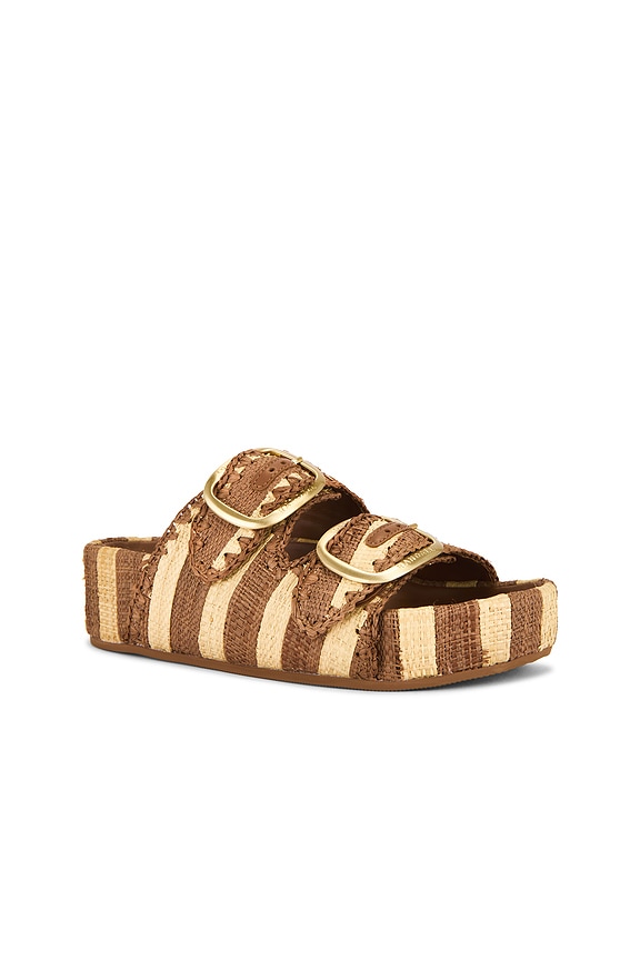 view 2 of 5 SANDALIA THEO in Brown & Natural Striped Straw