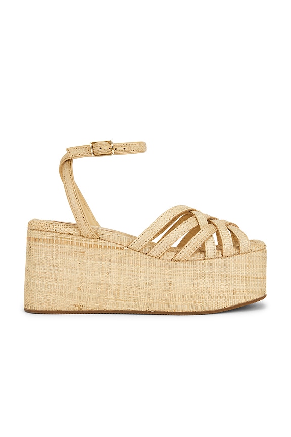 view 1 of 5 Channing Platform Sandal in Natural Raffia