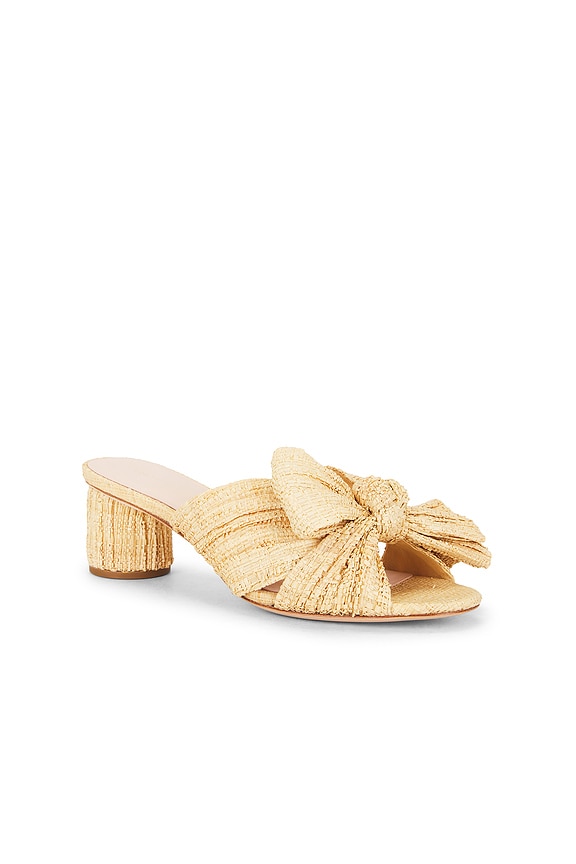view 2 of 5 Emilia Pleated Knot Mule in Natural Straw