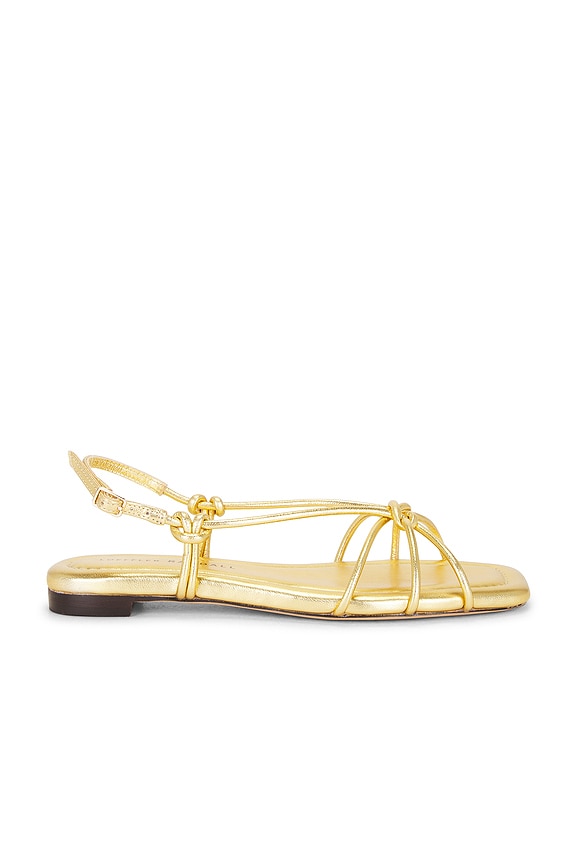 view 1 of 5 Karly Strappy Flat Sandal in Light Gold