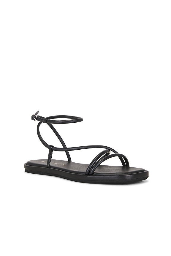 view 2 of 5 Noor Strappy Ankle Wrap Flat Sandal in Black