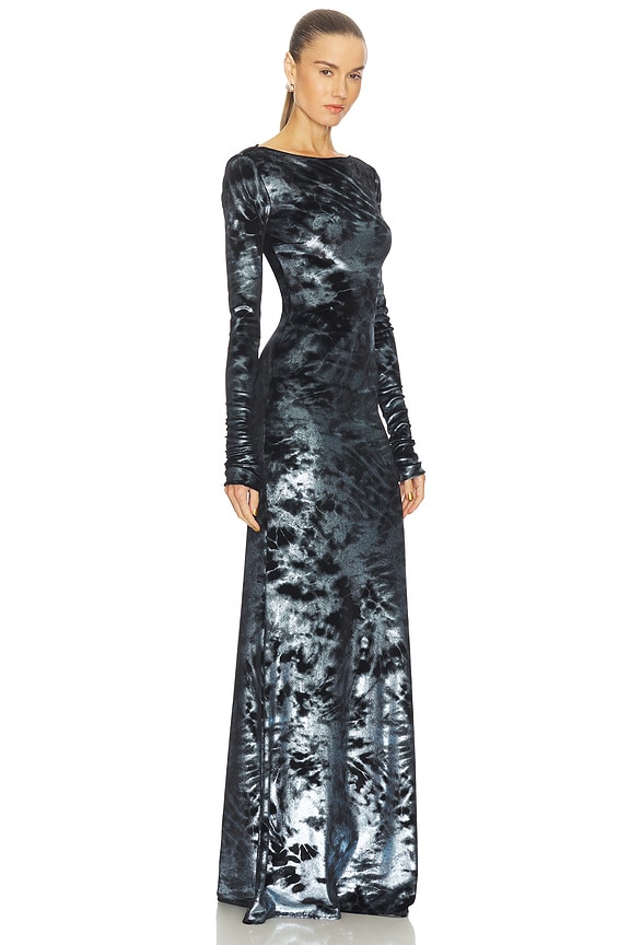 view 2 of 4 ROBE DE SOIRÉE VELOUR BOATNECK in Midnight