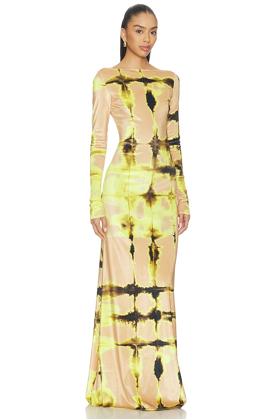 view 2 of 3 Boatneck Gown in Tie Dye