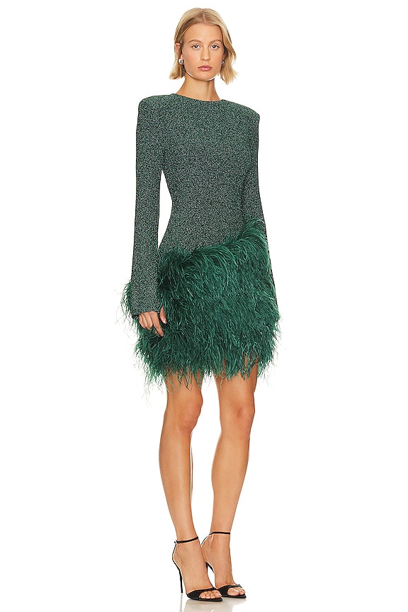 view 2 of 4 Textured Metallic Mini Dress in Emerald