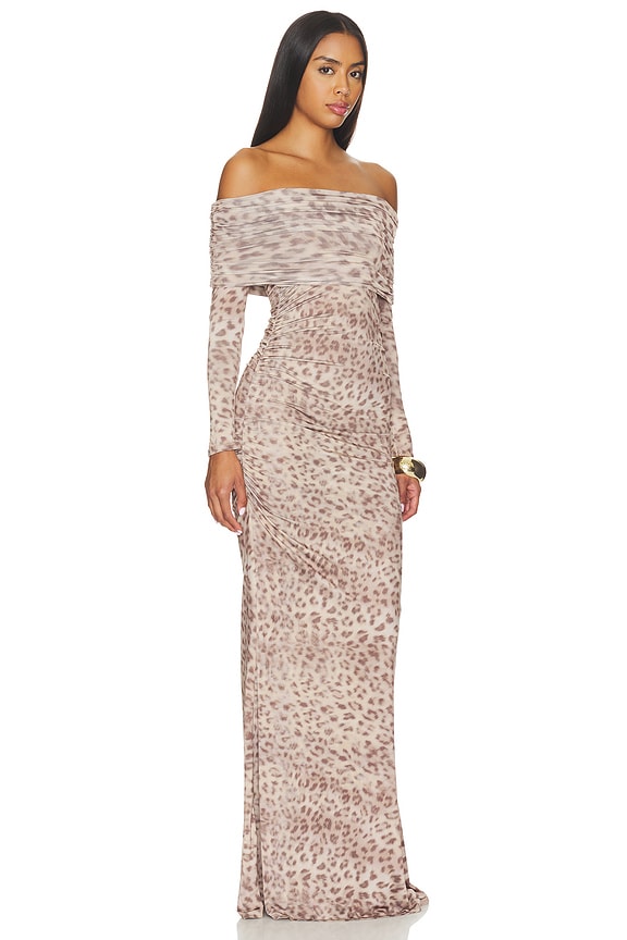 view 2 of 3 VESTIDO LARGO OFF THE SHOULDER  in Snow Leopard