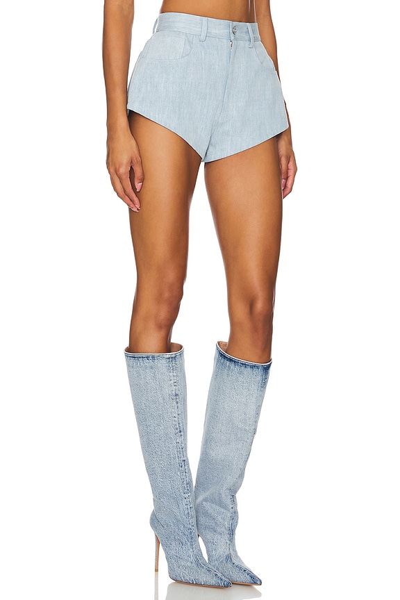 view 2 of 6 Denim Mini Short in Light Indigo