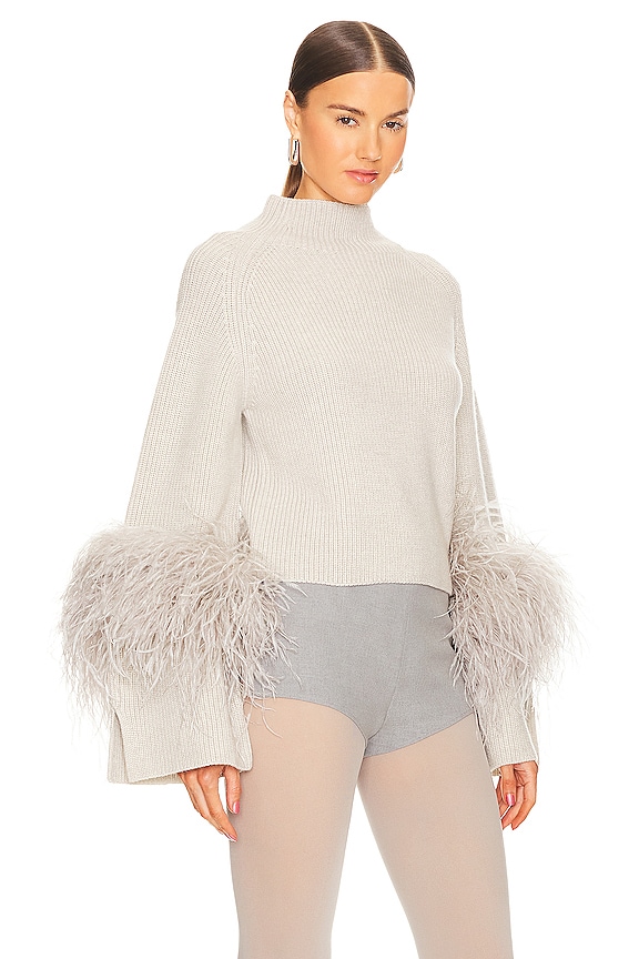 view 2 of 4 Merino Wool Cropped Sweater in Melange Gray