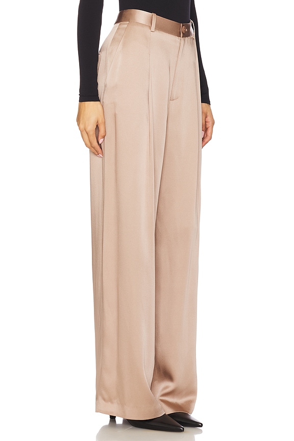 view 2 of 6 PANTALÓN RELAJADO DE SATÉN. in Oat