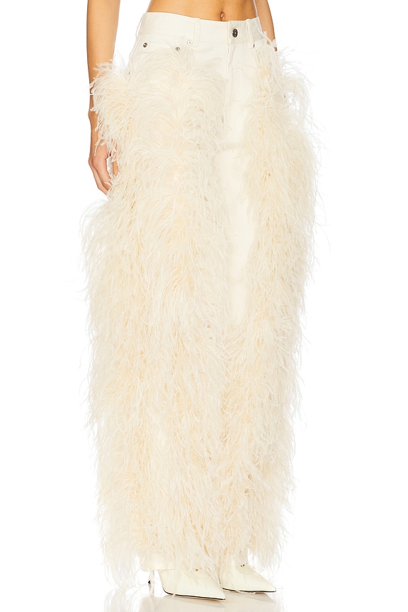 view 2 of 6 깃털이 달린 데님 팬츠 in Cream