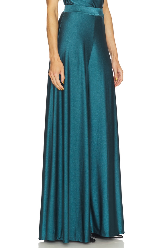 view 2 of 6 Shine Jersey Wide Leg Pant in Dark Teal