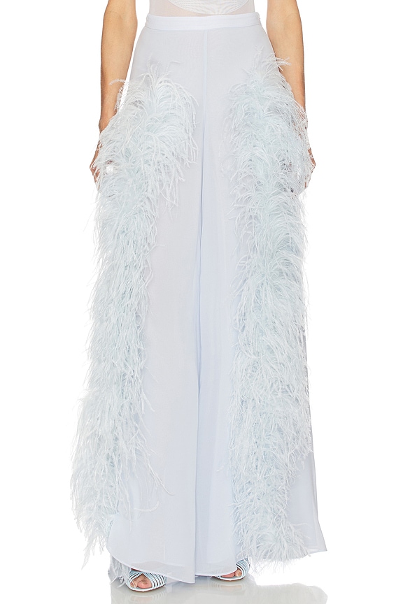 view 1 of 6 Wide Leg Pant With Feathers in Cloud