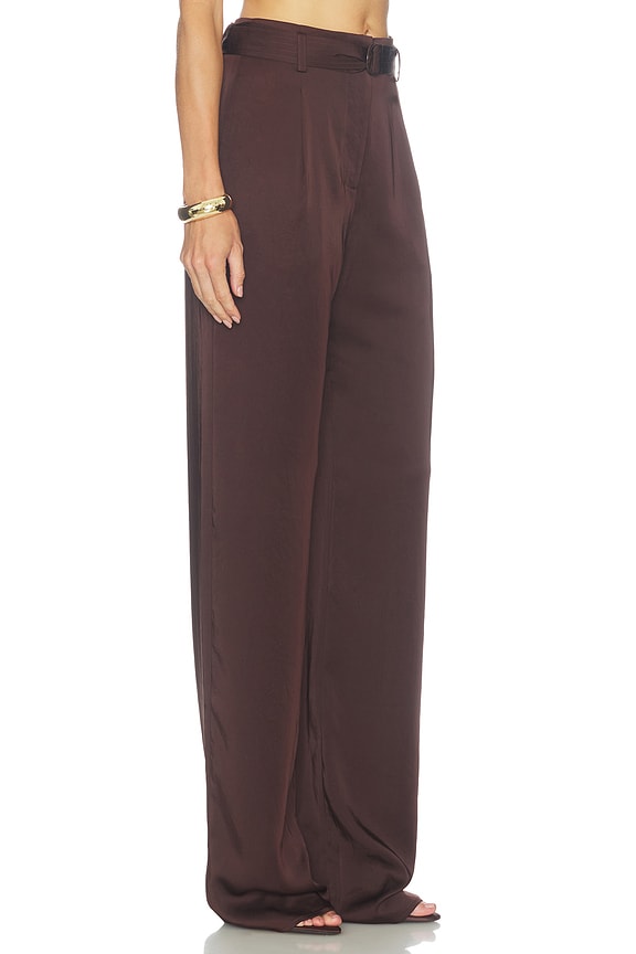view 2 of 6 PANTALONES HIGH WAISTED BELTED in Chocolate