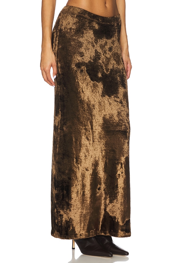 view 2 of 6 Velvet Skirt in Brown