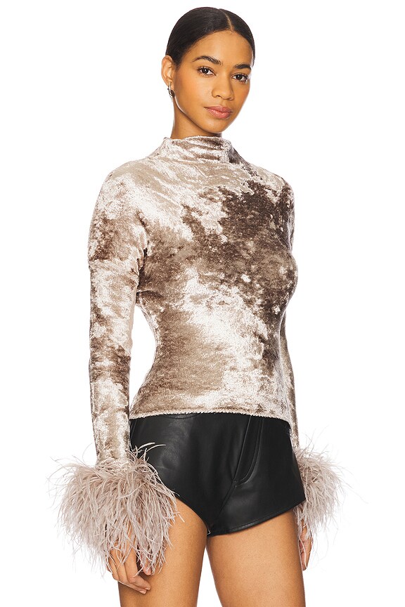 view 2 of 4 DOLMAN フェザー付きトップ in Washed Silver