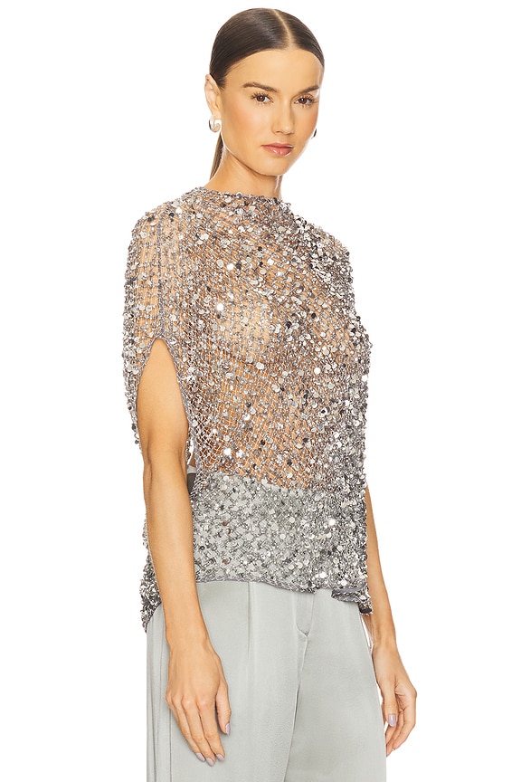 view 2 of 5 스팽글 케이프 티셔츠 in Silver