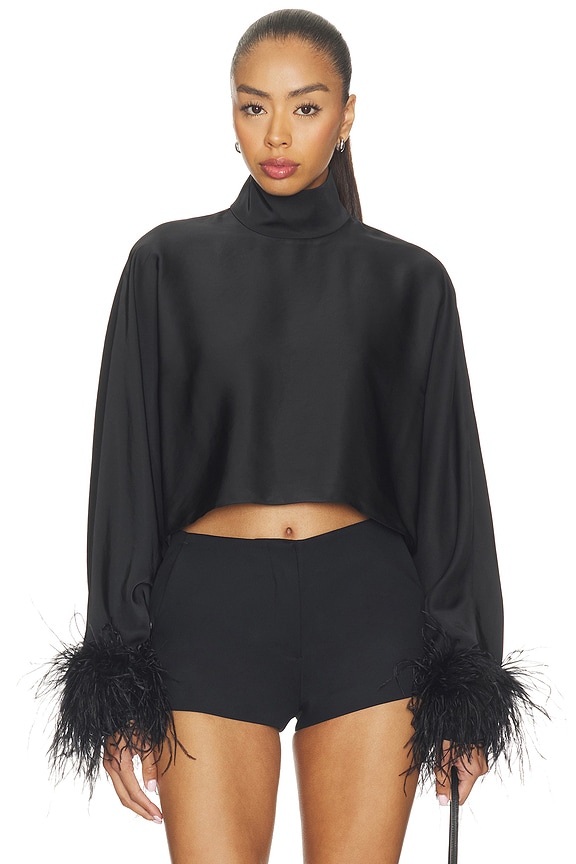 view 1 of 4 x REVOLVE Lightweight Satin Caftan Top in Black
