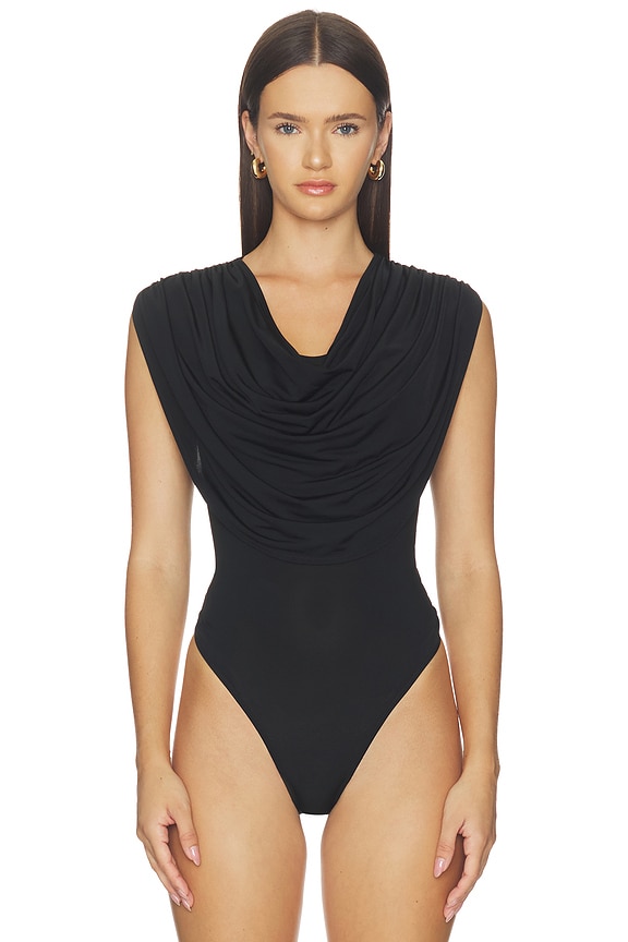 view 2 of 5 Cowl Neck Bodysuit in Black