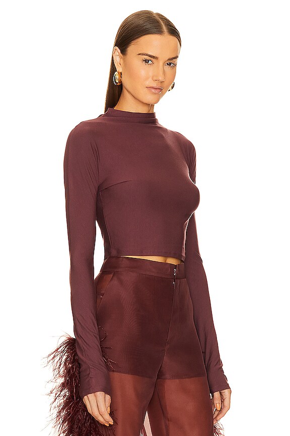 view 2 of 4 LONG SLEEVE TOP 롱슬리브 탑 in Merlot
