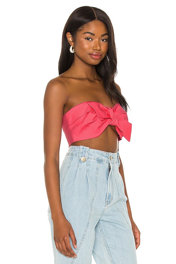 view 2 of 4 Compact Cotton Knot Crop Top in Pink
