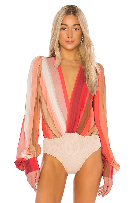 view 2 of 5 Tropical Chiffon Bodysuit in Rainbow