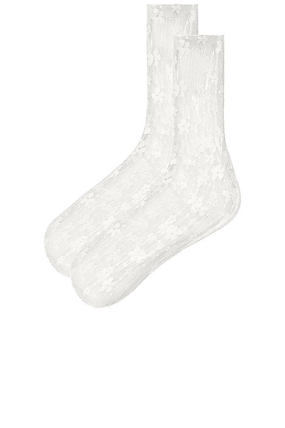 view 2 of 3 Jolene Lace Socks in White