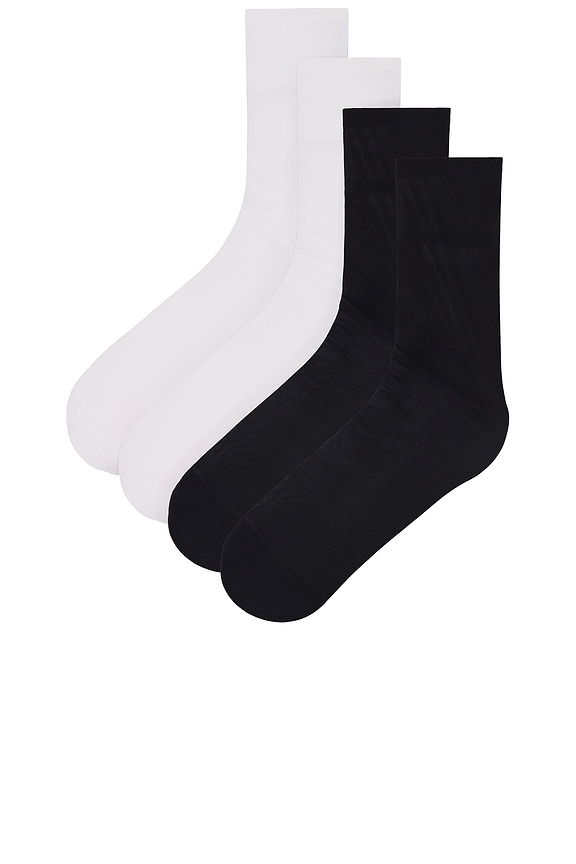 view 2 of 2 Gia Knee Sock Pack in White & Black