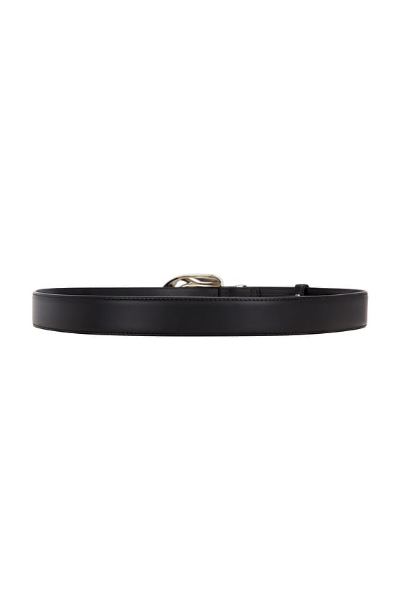 view 2 of 3 Adana Leather Belt in Black & Silver
