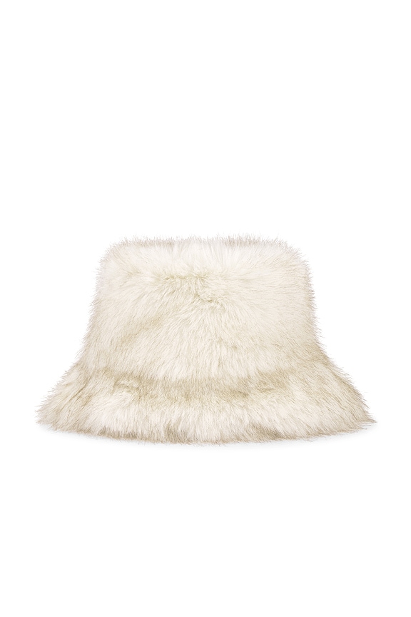 view 2 of 3 Perri Faux Fur Bucket Hat in Snow Grey