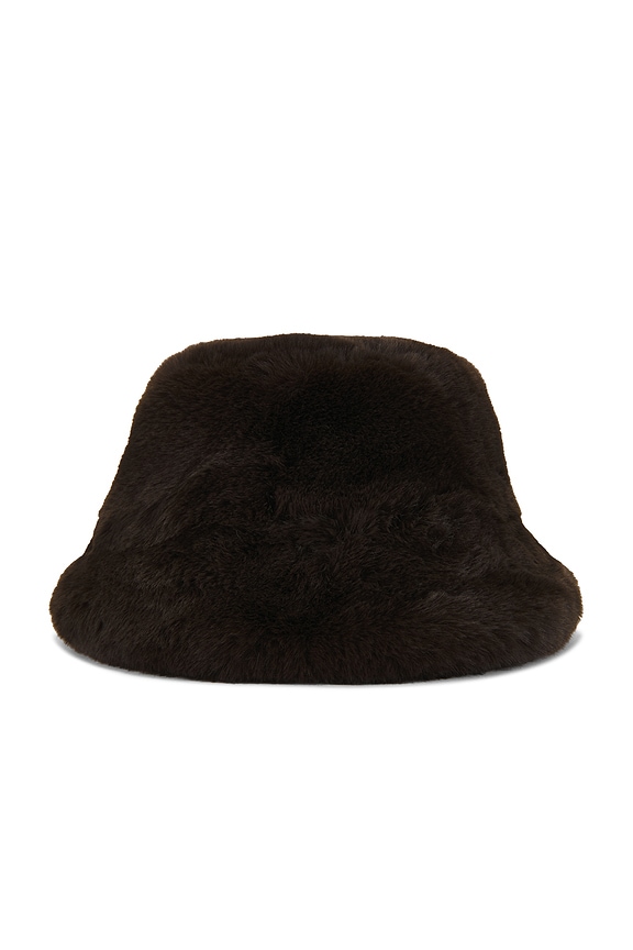 view 2 of 3 Elias Faux Fur Bucket Hat in Sable Brown