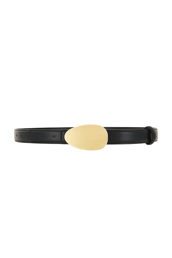 view 1 of 3 Jianna Leather Belt in Black & Gold