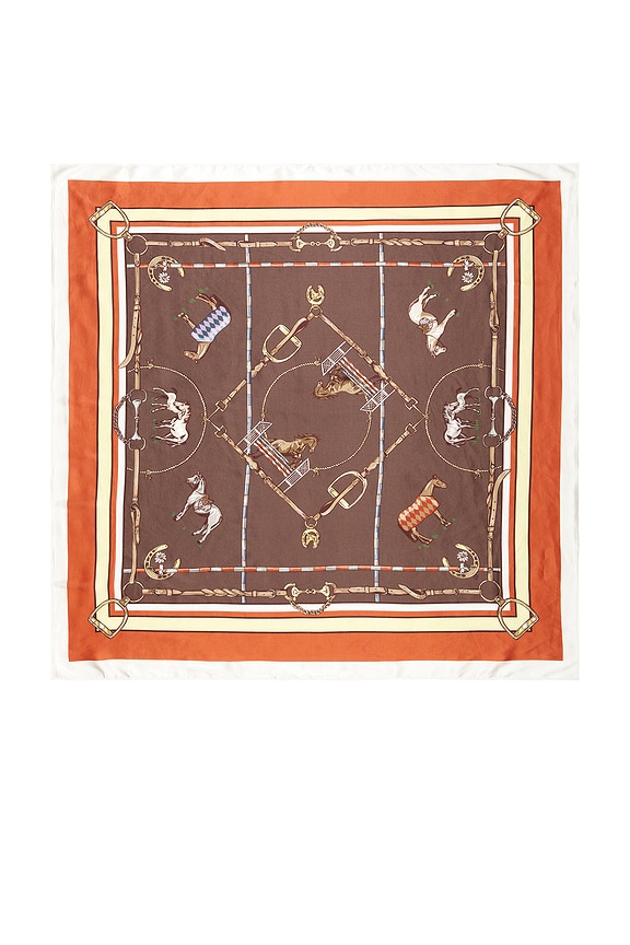 view 2 of 2 ÉCHARPE AGNES in Brown Scarf Print