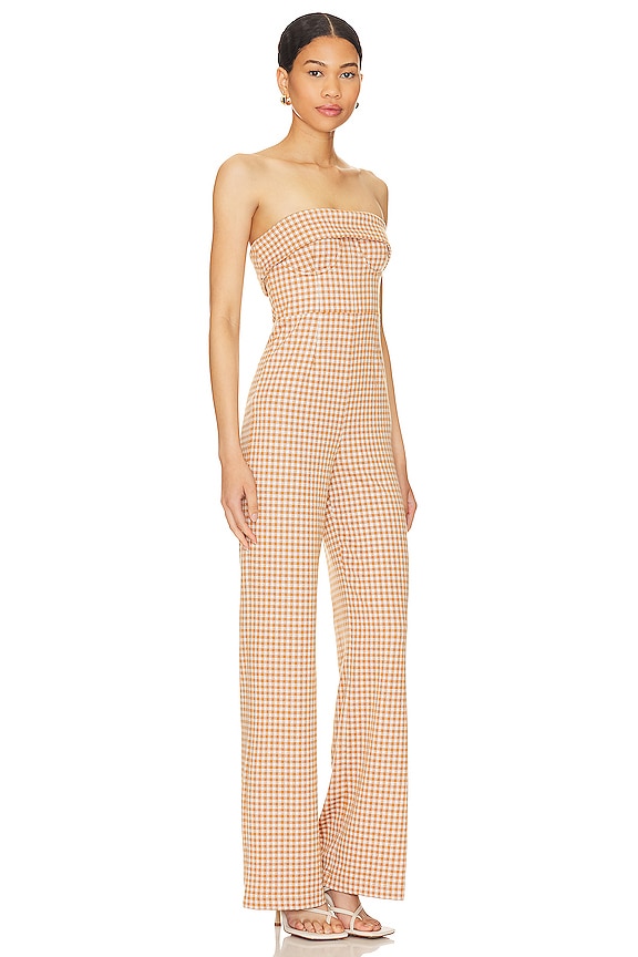 view 2 of 4 Chelsea Jumpsuit in Brown & White