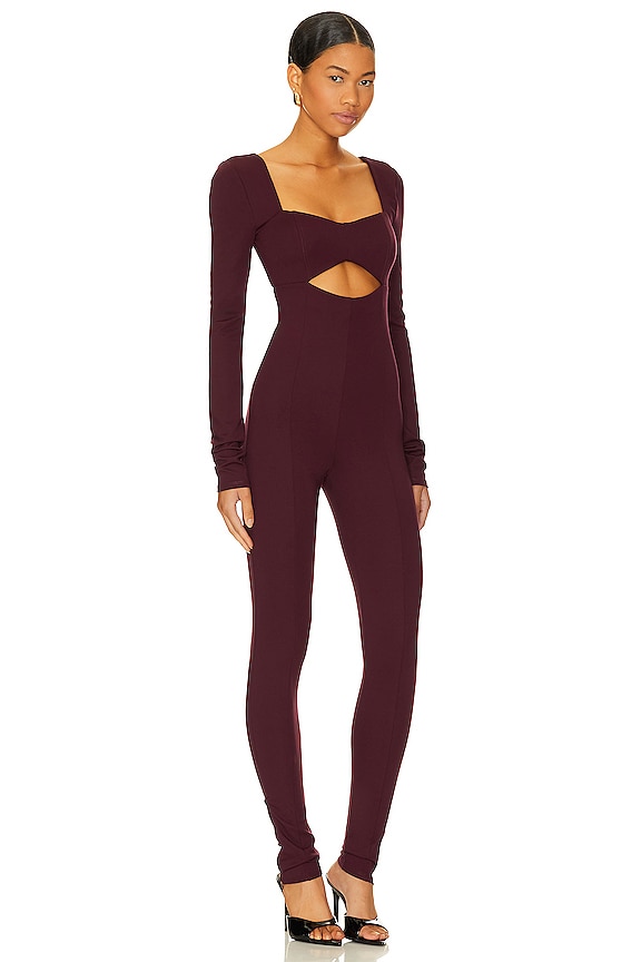 view 2 of 3 Tanya Jumpsuit in Midnight Burgundy