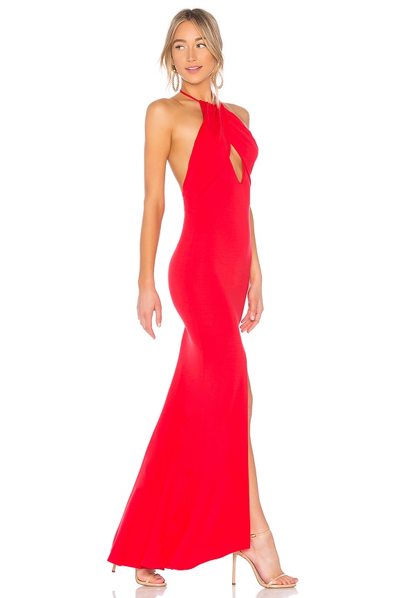 view 2 of 3 VESTIDO DE NOCHE CON RECORTE ROSA in Red Rose