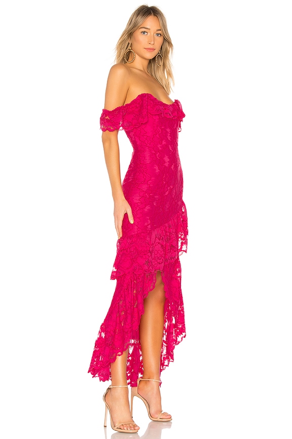 view 2 of 3 Rosewater Lace Gown in Hot Pink