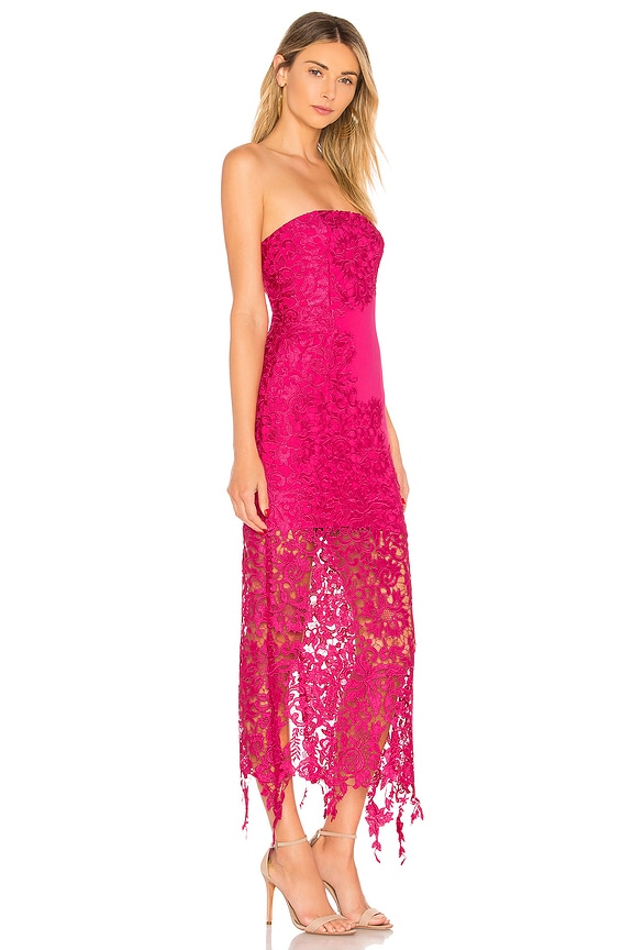 view 2 of 4 FRANZ 스트랩리스 레이스 가운 in Fuchsia