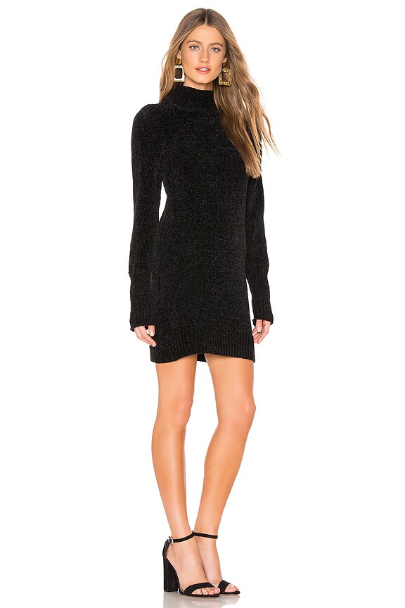 view 2 of 3 Rowan Chenille Sweater Dress in Black