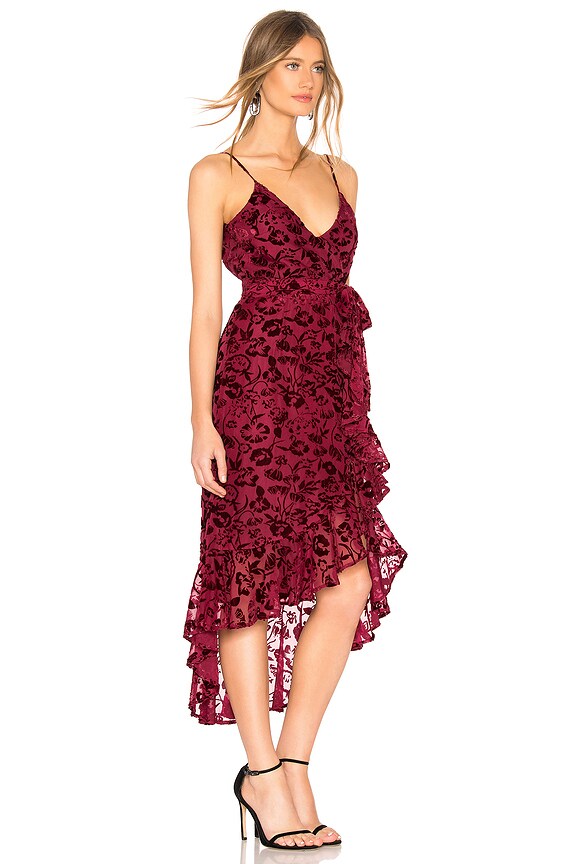 view 2 of 4 ROBE MI-LONGUE BRIDGET in Maroon